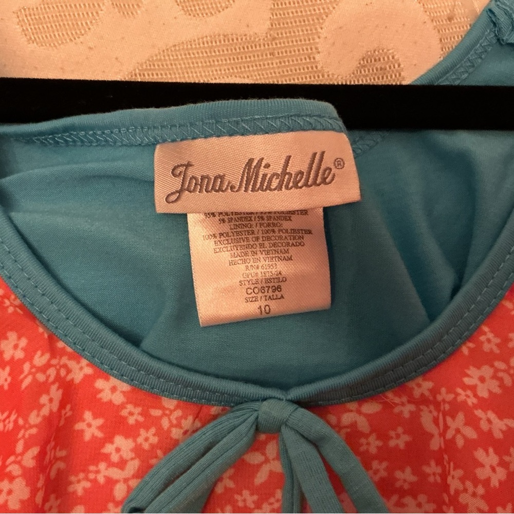 Jona Michelle Coral and Blue Floral Dress - Picture 2 of 3